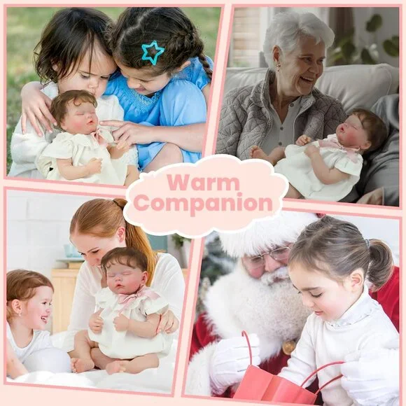 💫 Reborn Baby Girl Doll White Realistic Weighted Soft Cloth Body Sleeping Kids
